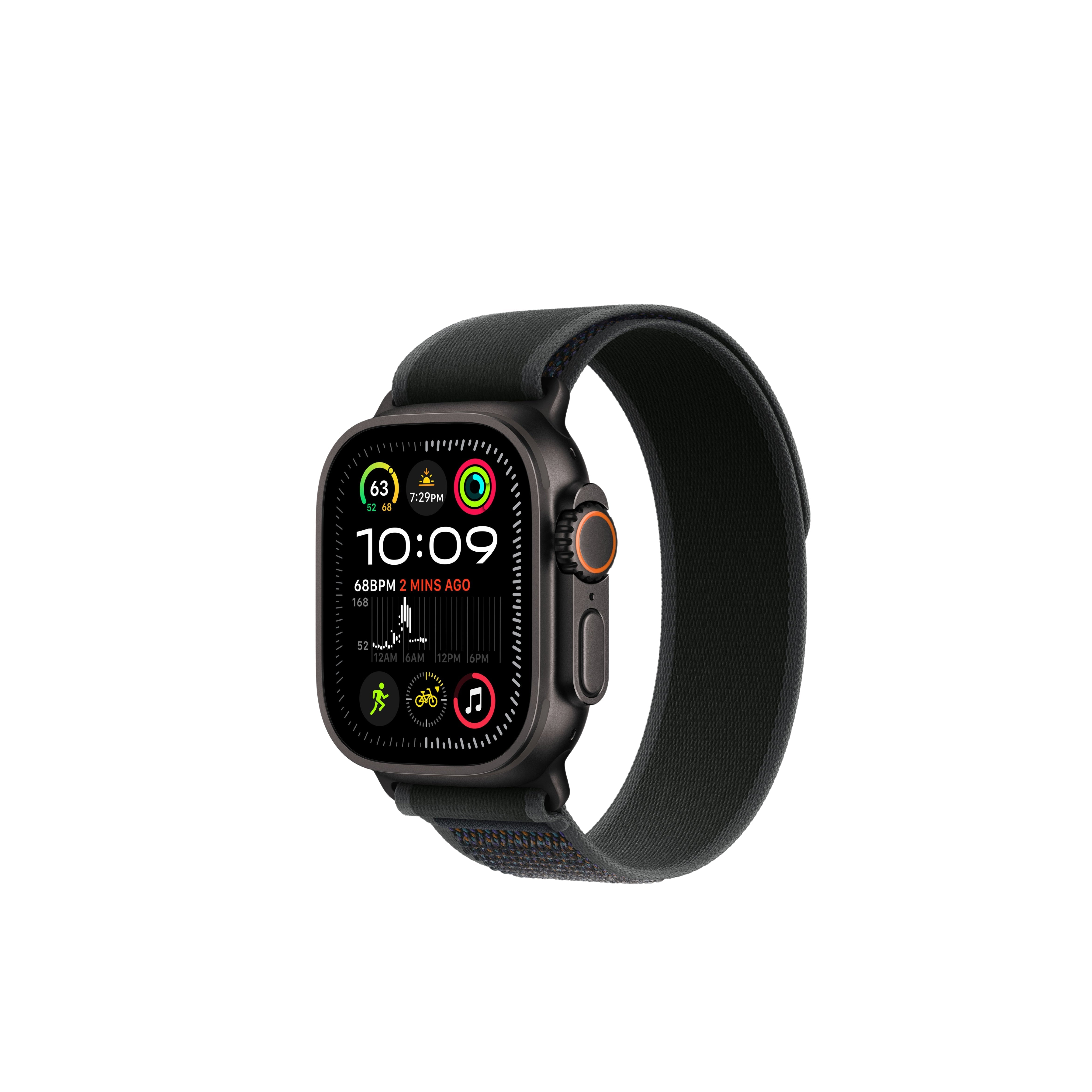 Apple Watch Ultra 2 Black Titanium Case Trail Loop.