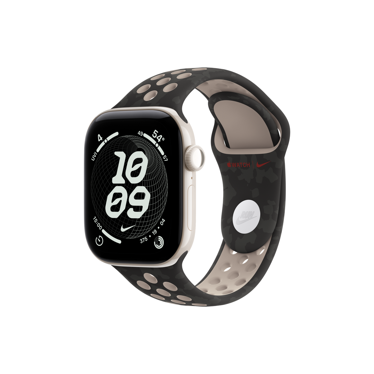 Apple Watch Series 12 — Ceramic, Nike Sport Band Pearl White 42mm GPS + Cellular After Dark Black