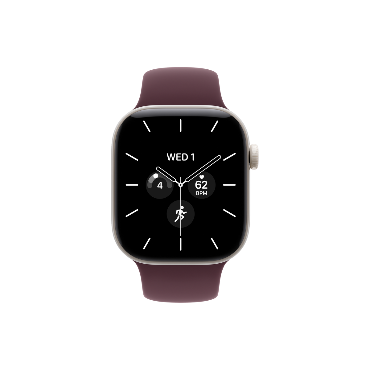 Apple Watch Series 12 — Ceramic, Sport Band Pearl White 42mm GPS + Cellular Burgundy
