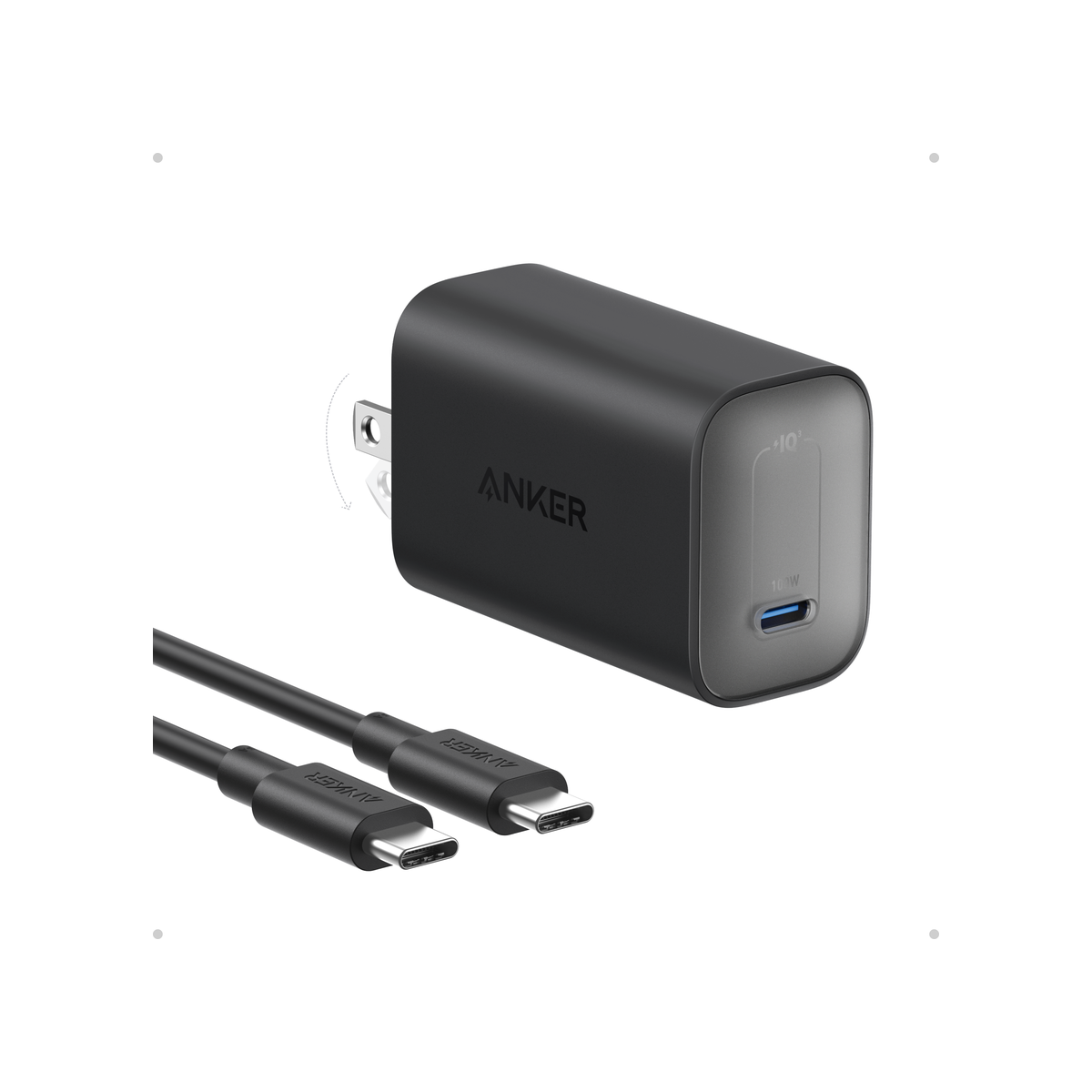 Anker Nano Charger (100W) with USB-C Cable Black Stone