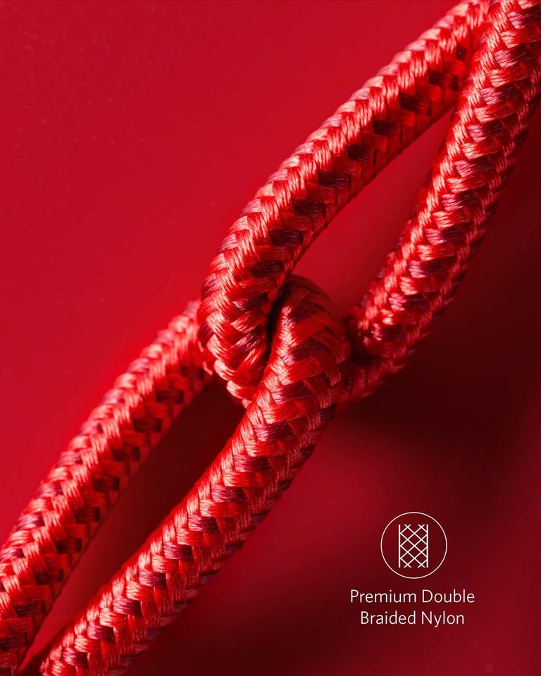 Anker Nylon USB-C to USB-C Cable (60W, 2-Pack) Red