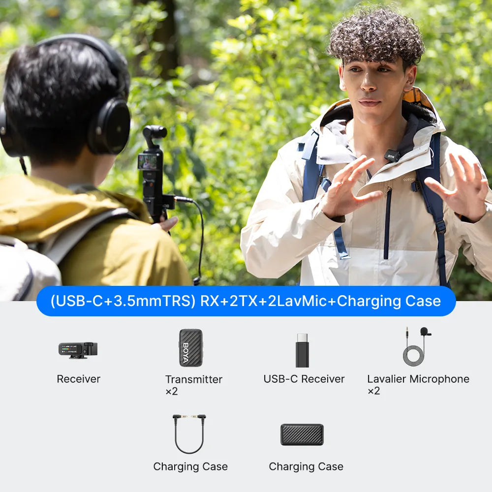 BOYAMIC 2 BOYAMIC 2 |(USB-C+3.5mm TRS)RX + 2 TX + 2 Lav Mic + Charging case