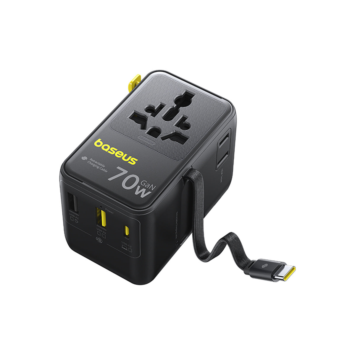 Baseus EnerCore CG11 Universal Travel Adapter 2AC+2U+2C 70W Black