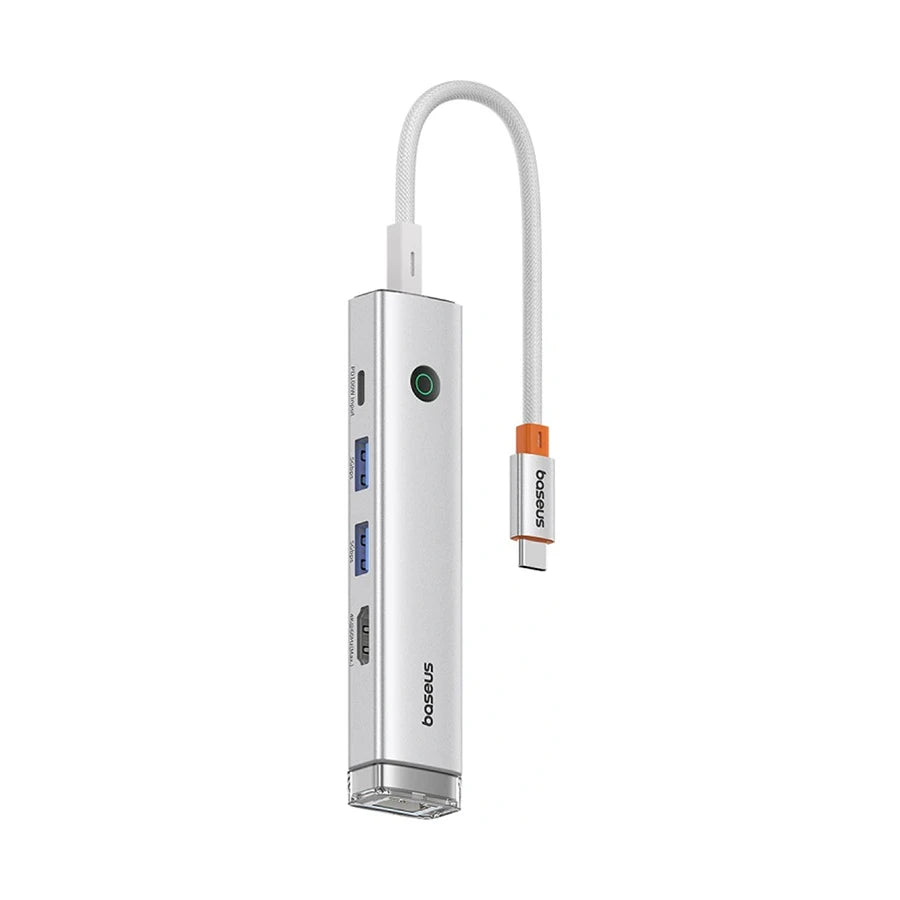 Baseus UltraJoy Series 5-Port HUB AIR, USB-C - HDMI, USB3.0x2, PD, RJ45 (silver) Default