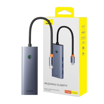 Baseus UltraJoy Series 7-Port HUB Docking Station-Space Grey (Type-C to HDMI4K@60Hz*1+VGA*1+USB 3.0*4+PD*1) Default