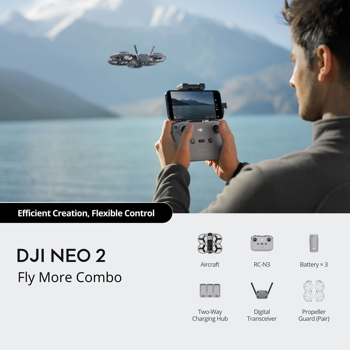 DJI Neo 2 Drone Fly More Combo with RC-N3 Remote