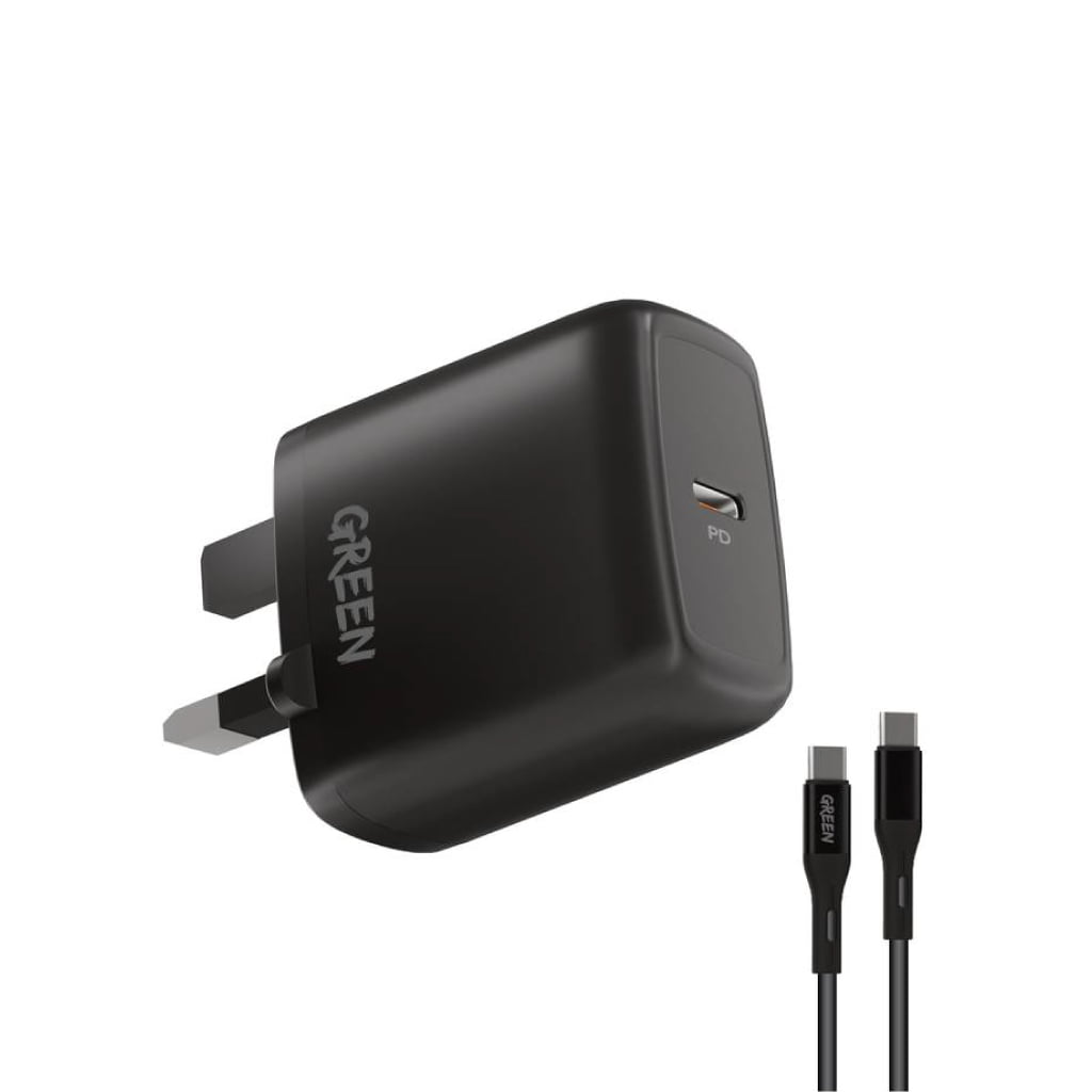 Green Lion Type-C Port Wall Charger 20W EU with Type-C to Type-C Cable