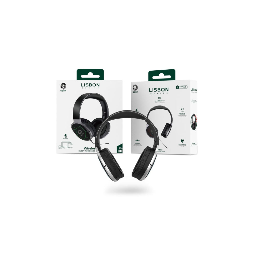 Green Lisbon Series Wireless On-Ear Headphones with Mic