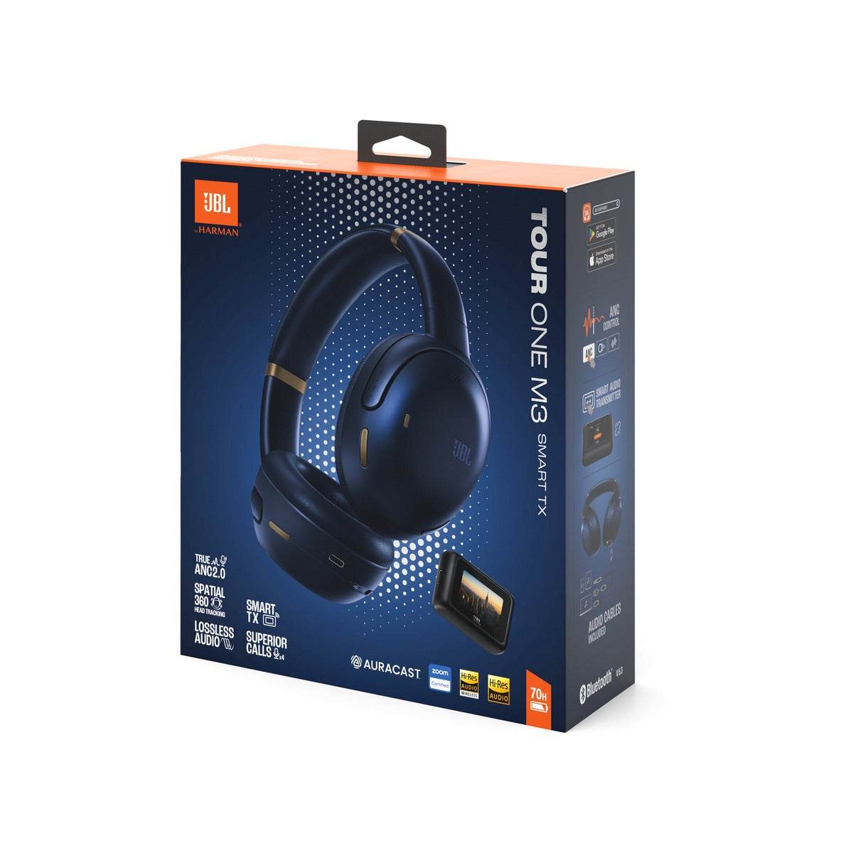 JBL Tour One M3 Smart Tx Wireless Over-Ear Noise Cancelling Headphones Blue