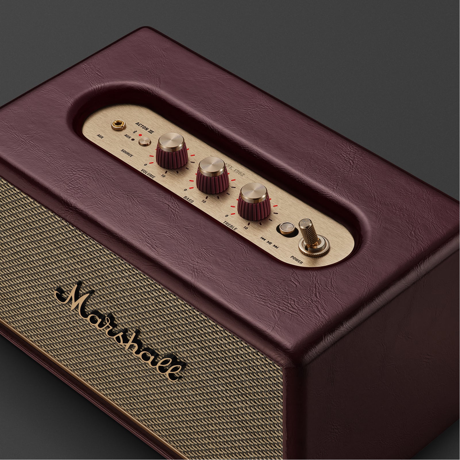 Marshall Acton III Wireless Speaker Burgundy