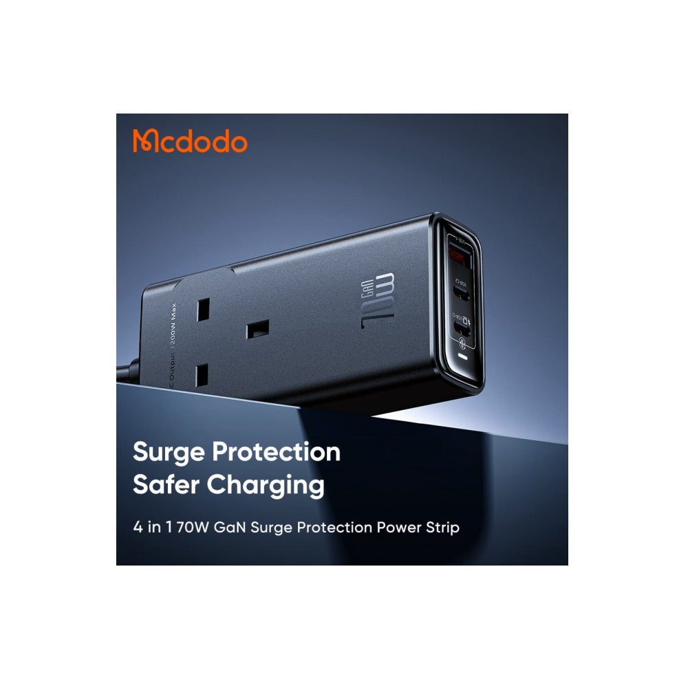 Mcdodo 4 in 1 70W GaN Surge Protection Power Strip