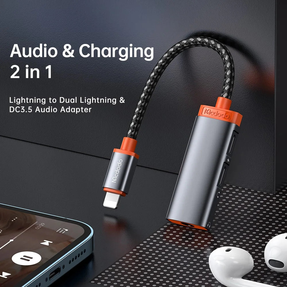 Mcdodo Oryx Series 3 in 1 Lighitning to DC3.5+Dual Lightning