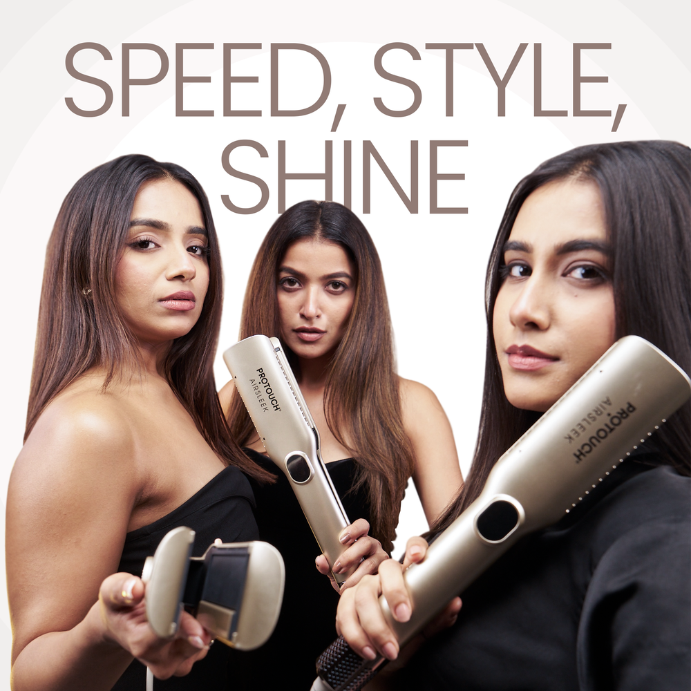 Protouch Air Sleek 2-in-1 Hair Straightener, Instant Drying, Smooth Styling, Zero Heat Damage