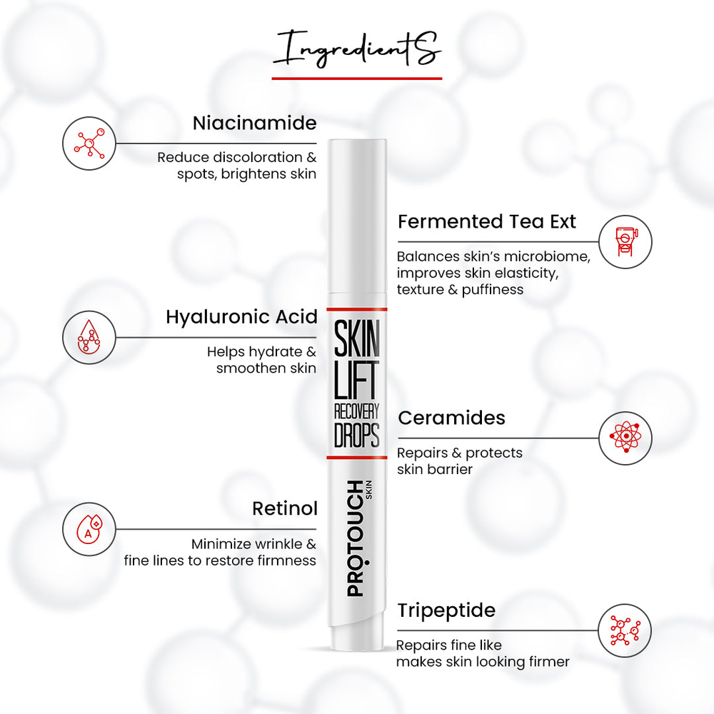 PROTOUCH Skin Lift Combo | Skin lift Device New and Improved & Recovery Drops | Anti ageing, Bright & Firm Younger Looking Skin