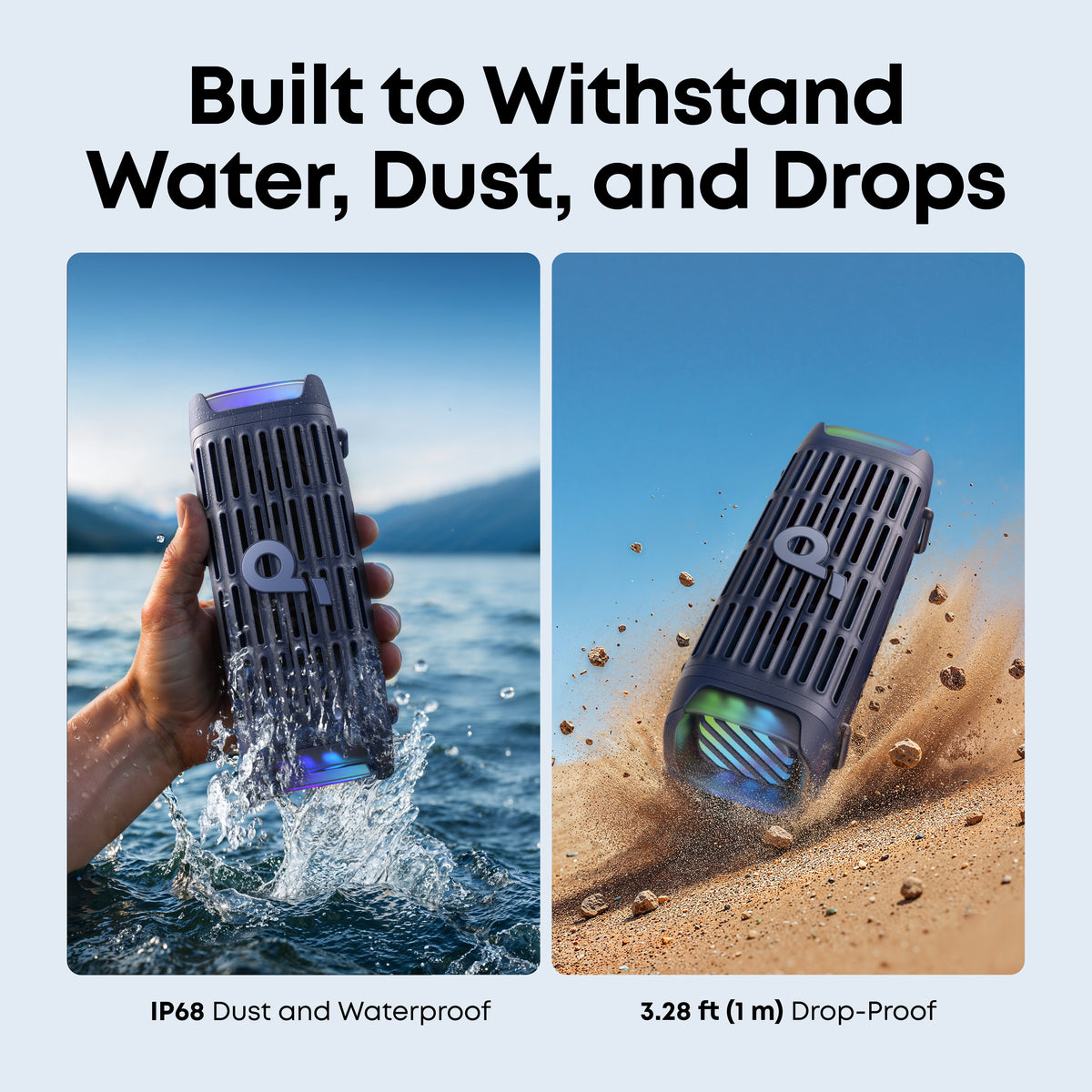 Soundcore Boom 3i Portable Rugged Outdoor Speaker Deep Ocean Blue