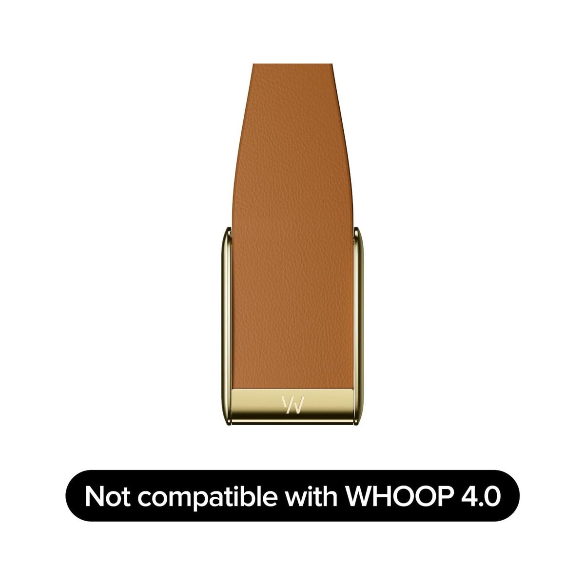 WHOOP 5.0 LeatherLuxe Straight Band Chestnut / Cream with Titanium - S