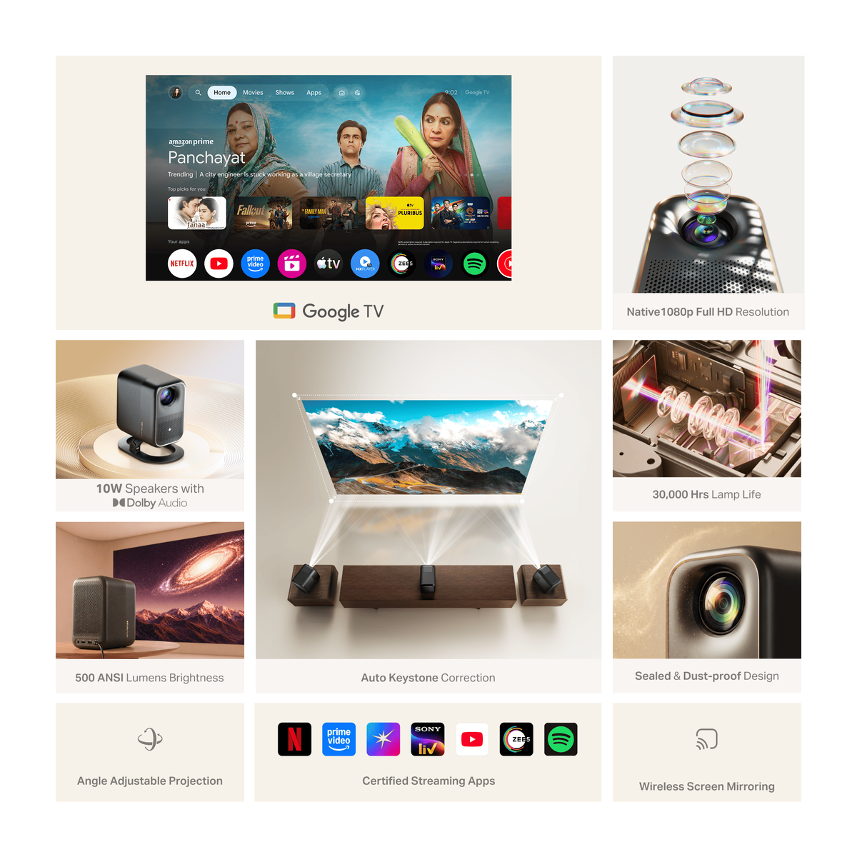 boAt Cinehead F1 Pro Smart Projector Celestial Black