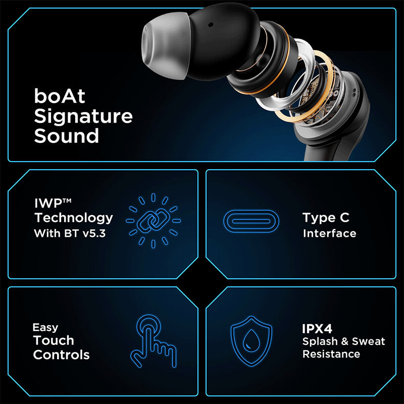 boAt Immortal 131 Wireless Gaming Earbuds Black Sabre