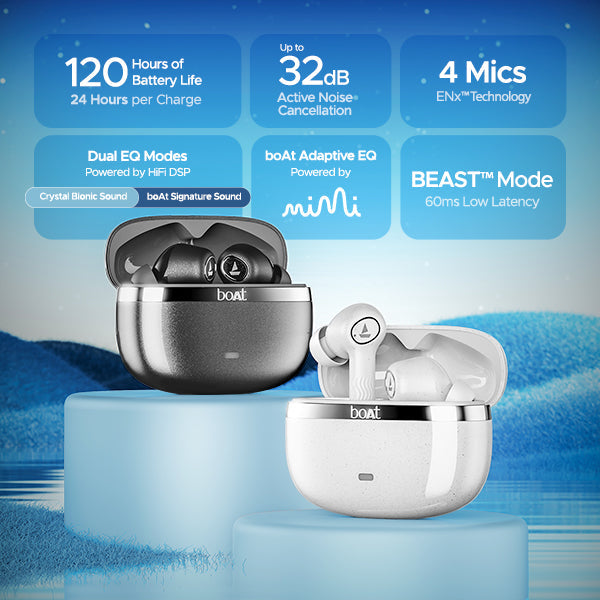 boAt Nirvana Ion ANC Wireless Earbuds Crystal Black