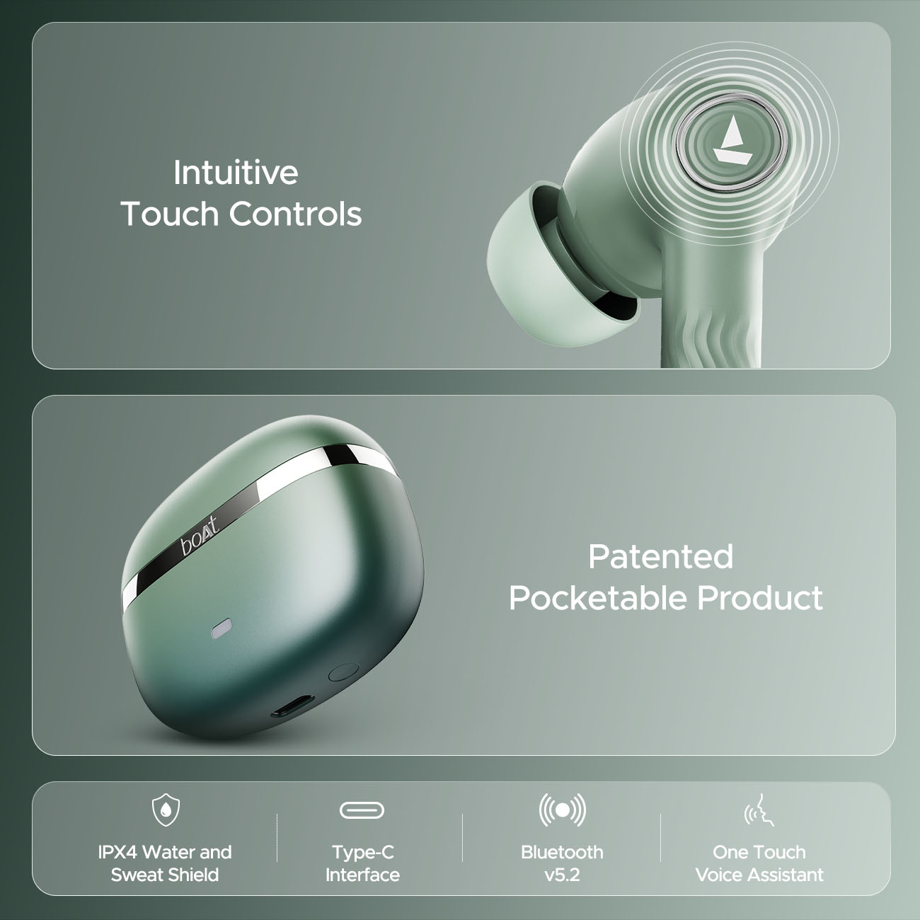 boAt Nirvana Ion ANC Wireless Earbuds Northern Lights