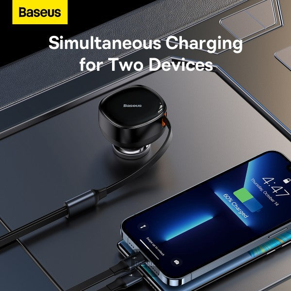 baseus-enjoyment-2in1-car-charger-30w Black