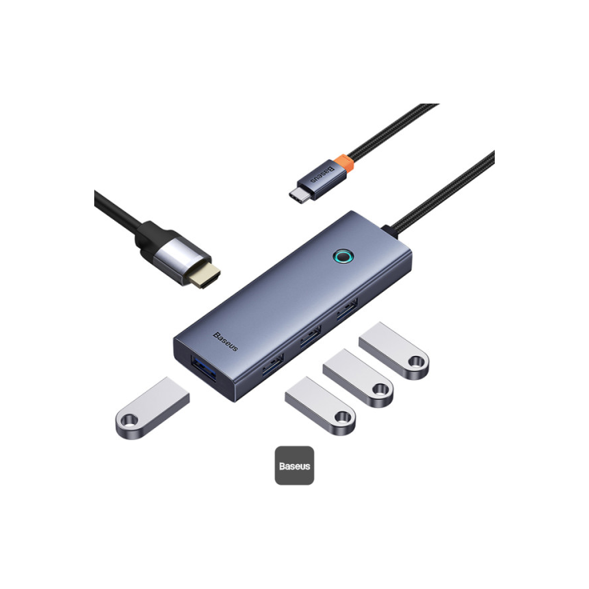 baseus-flite-5-port-hub-docking-station Space Grey