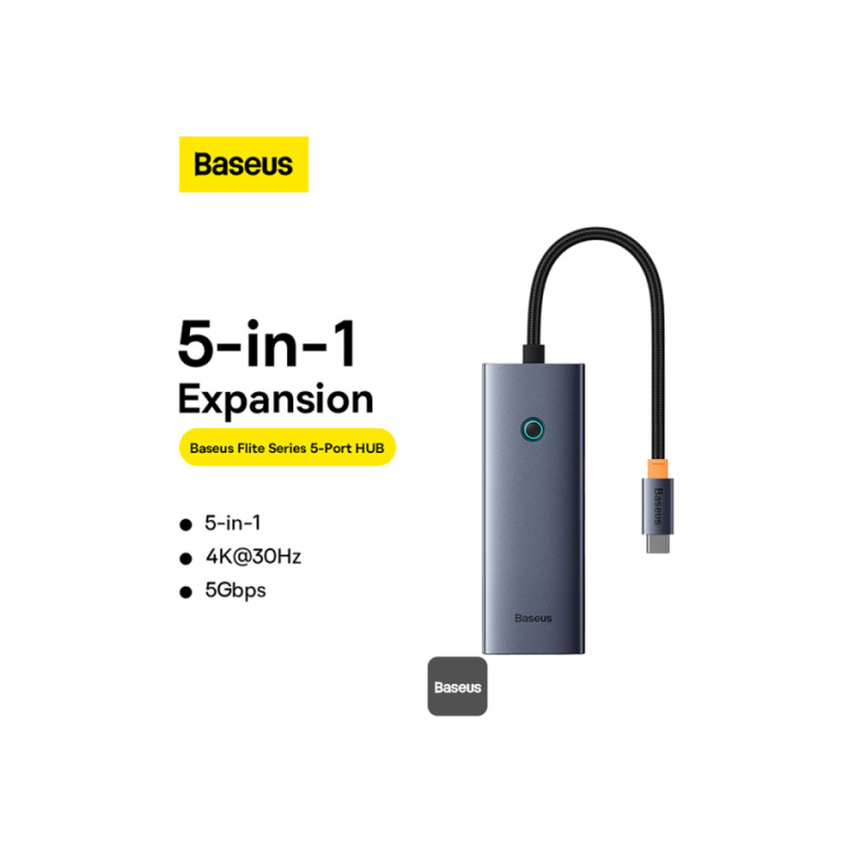 baseus-flite-5-port-hub-docking-station Space Grey