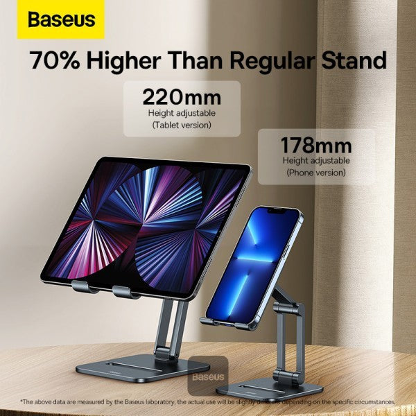 baseus-biaxial-foldable-metal-stand-phone Space Grey