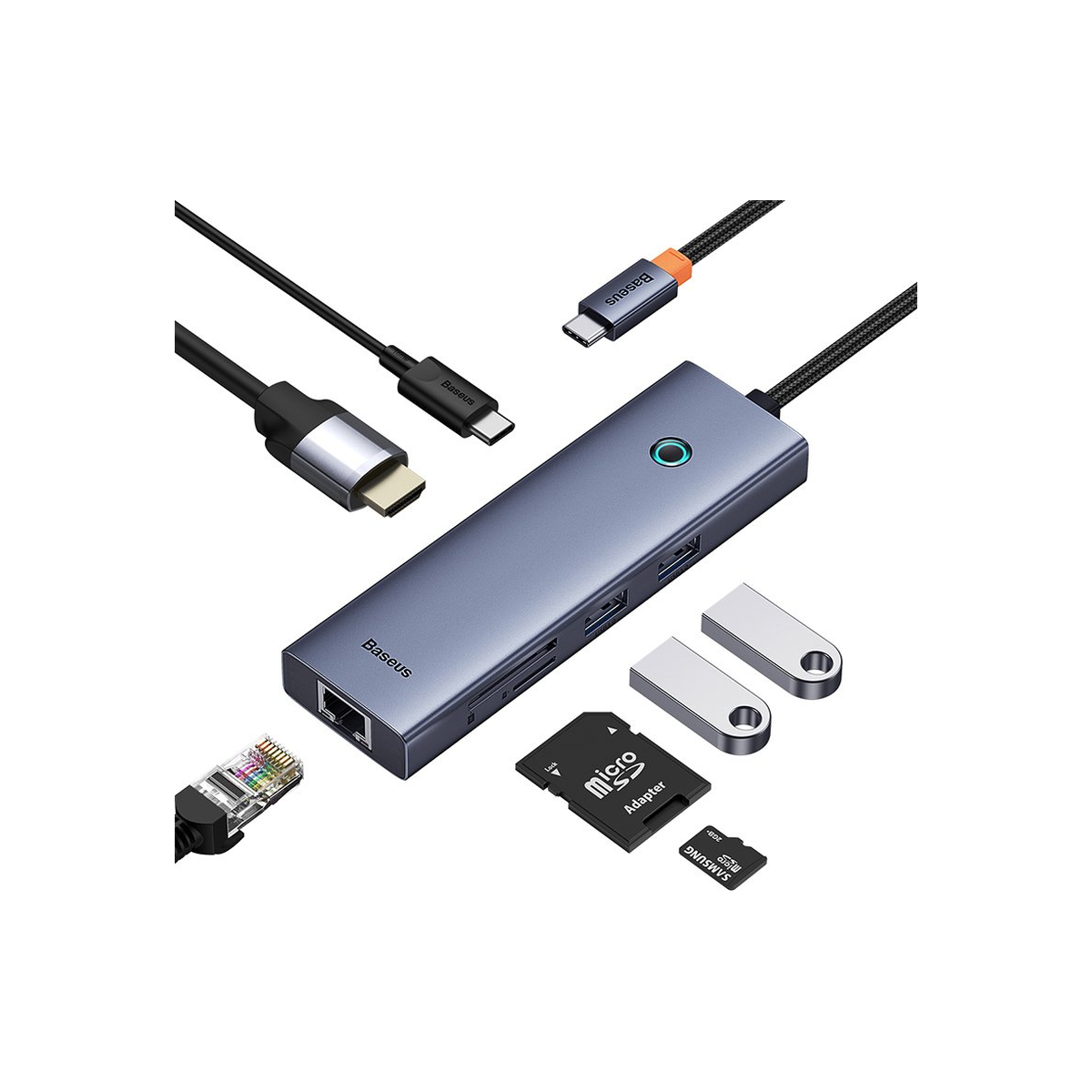 baseus-flite-7-port-hub-docking-station Space Grey