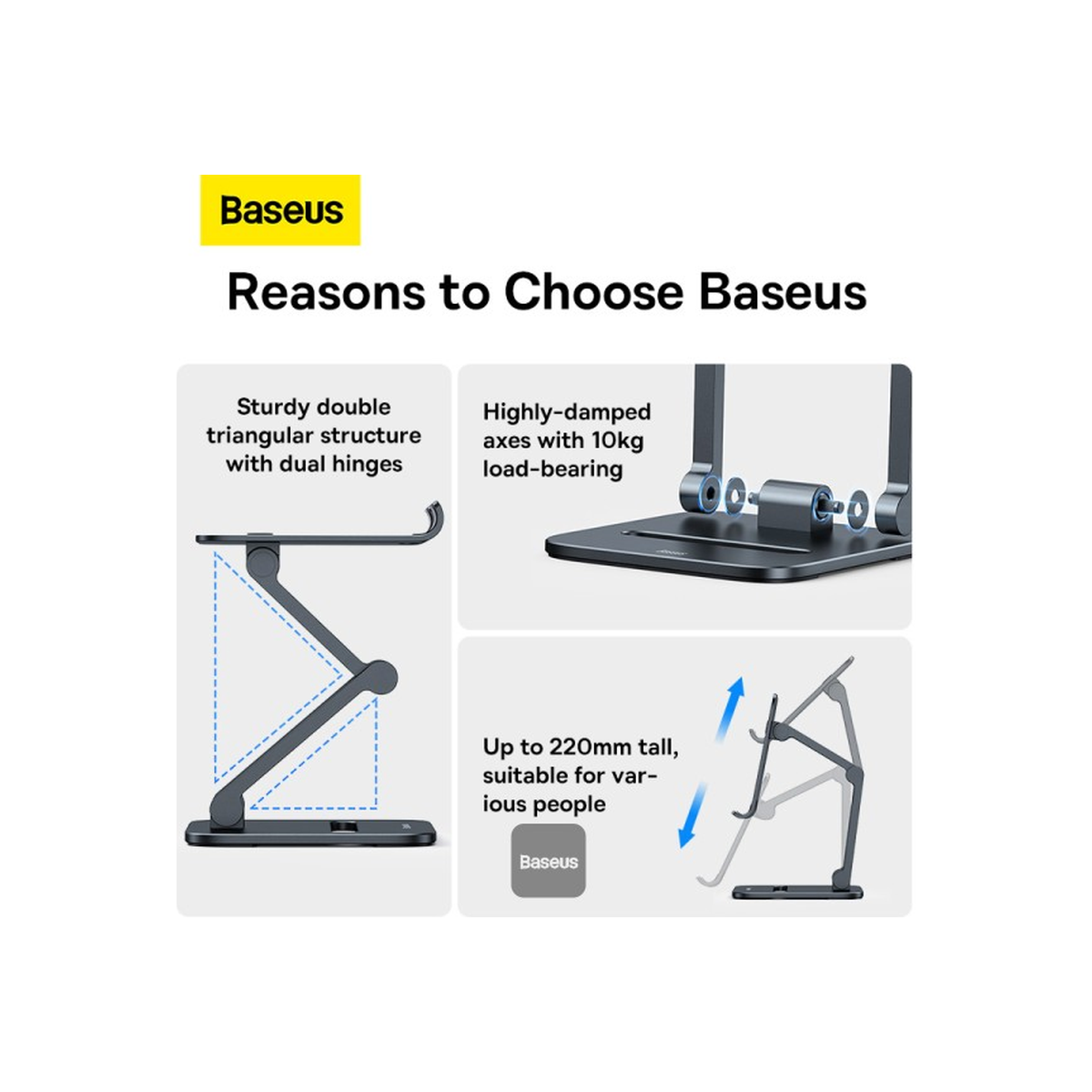 baseus-biaxial-foldable-metal-stand-phone Space Grey