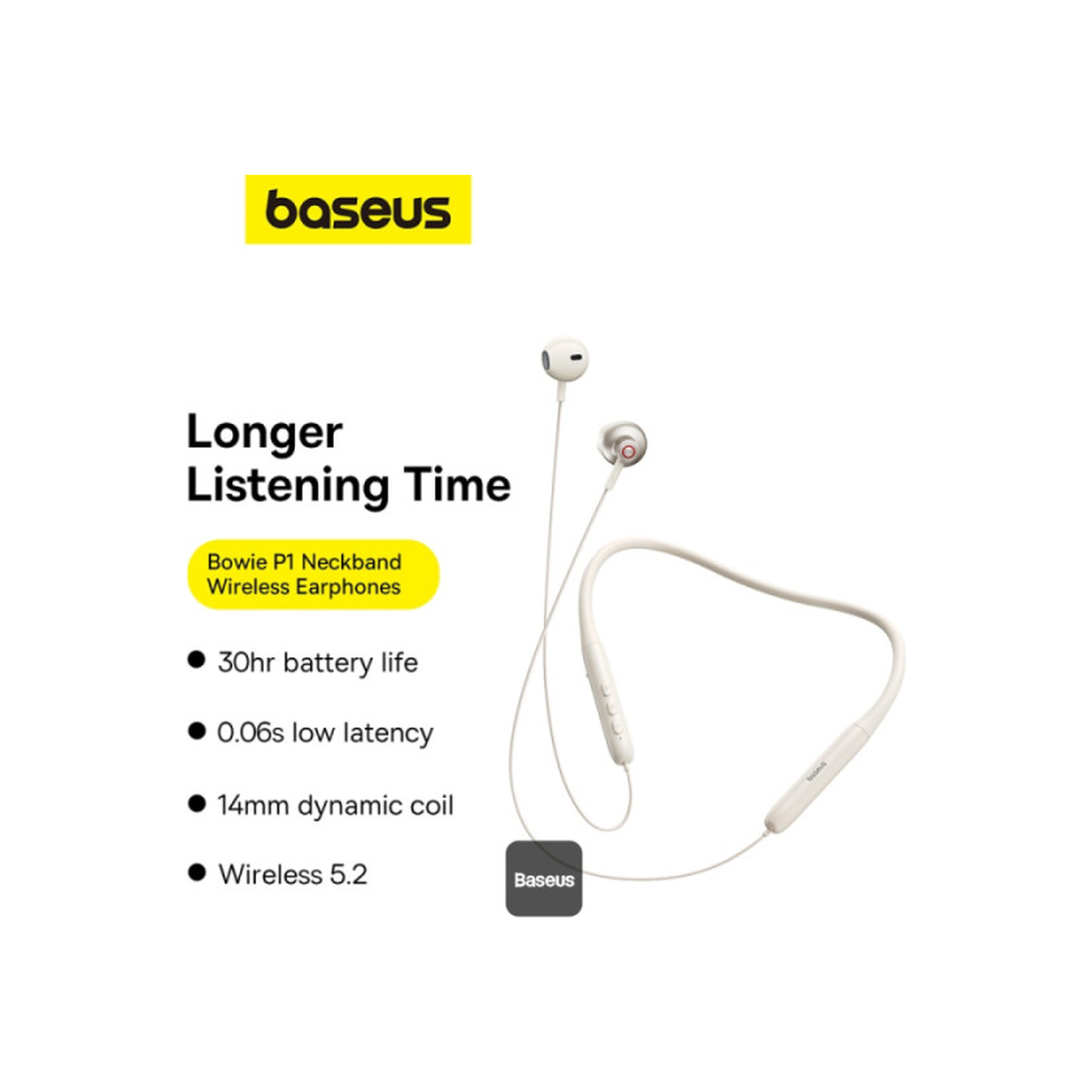 baseus-bowie-p1-neckband-wireless-earphones White