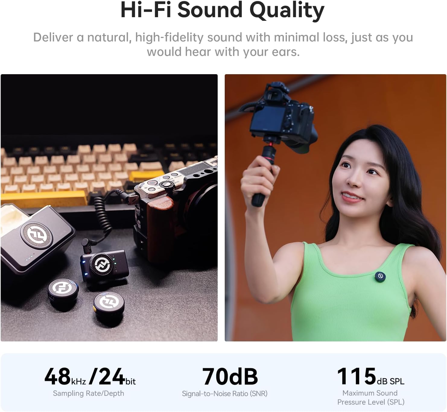 Hollyland Lark M2 Wireless Lavalier Microphone Camera Version