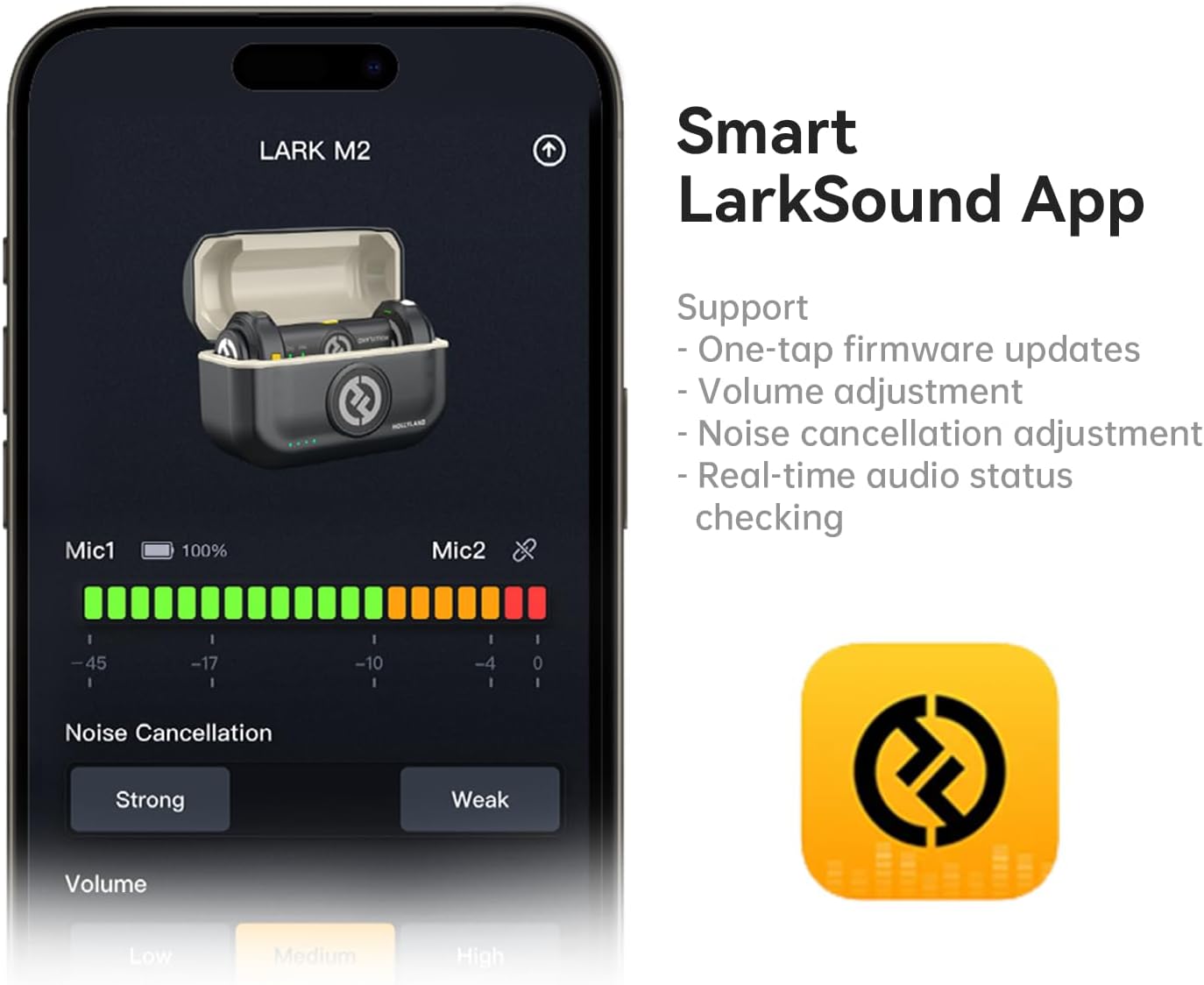 Hollyland Lark M2 Wireless Lavalier Microphone Camera Version