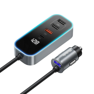 Mcdodo 107W digital display car charger with extension cord (4 USB+1 C)