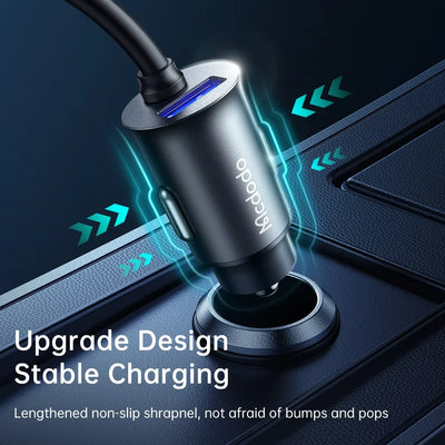 Mcdodo 107W digital display car charger with extension cord (4 USB+1 C)