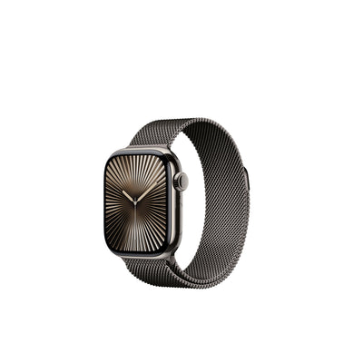 Apple Watch Series 10 42mm Titanium Case Milanese Loop.