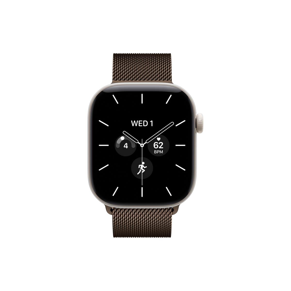 Apple Watch Series 12 — Ceramic, Milanese Loop Pearl White 42mm GPS + Cellular Dark Bronze