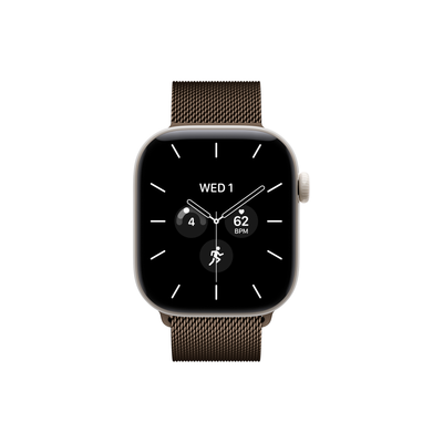 Apple Watch Series 12 — Ceramic, Milanese Loop Pearl White 42mm GPS + Cellular Dark Bronze