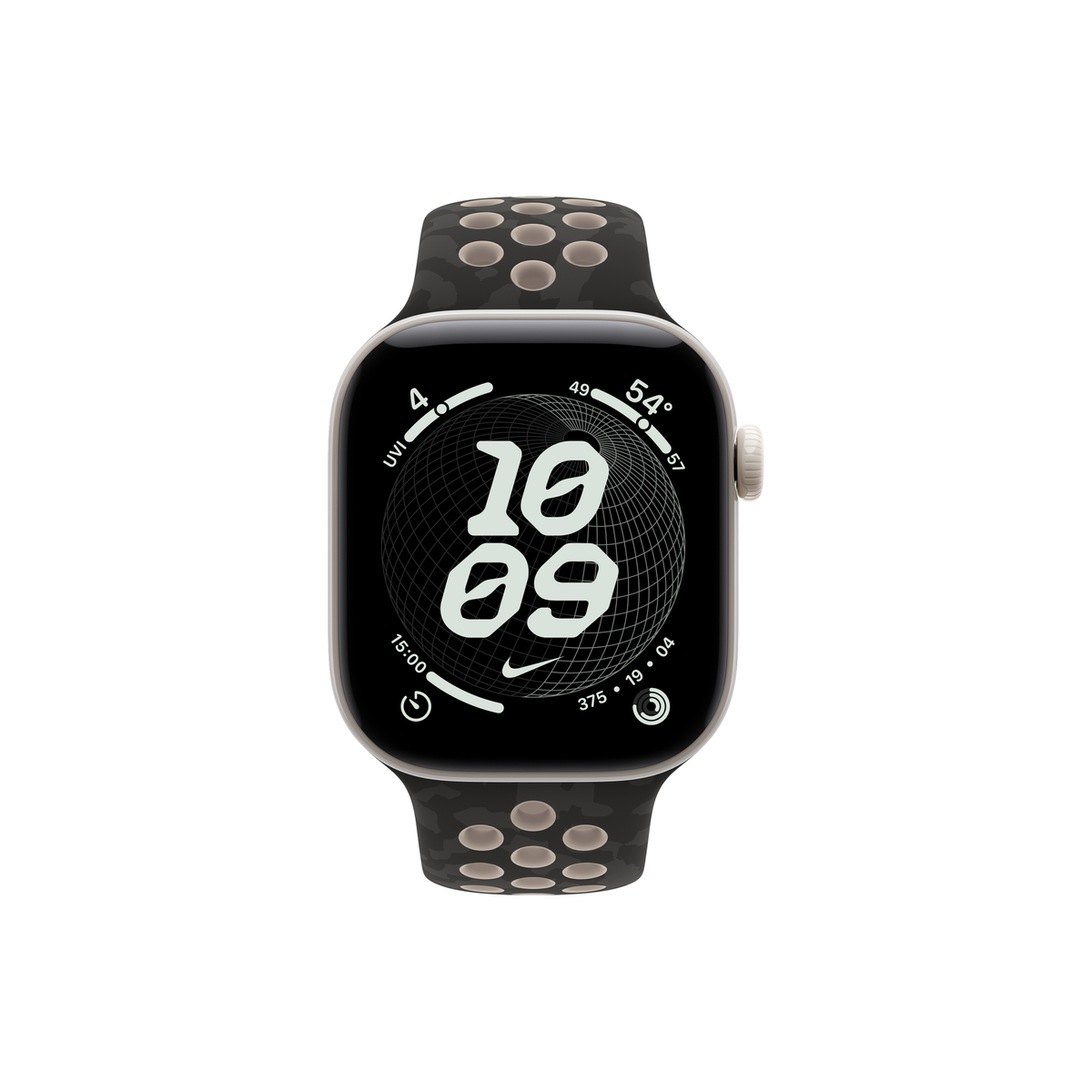 Apple Watch Series 12 — Ceramic, Nike Sport Band Pearl White 42mm GPS + Cellular After Dark Black
