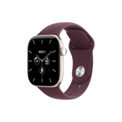 Apple Watch Series 12 — Ceramic, Sport Band Pearl White 42mm GPS + Cellular Burgundy