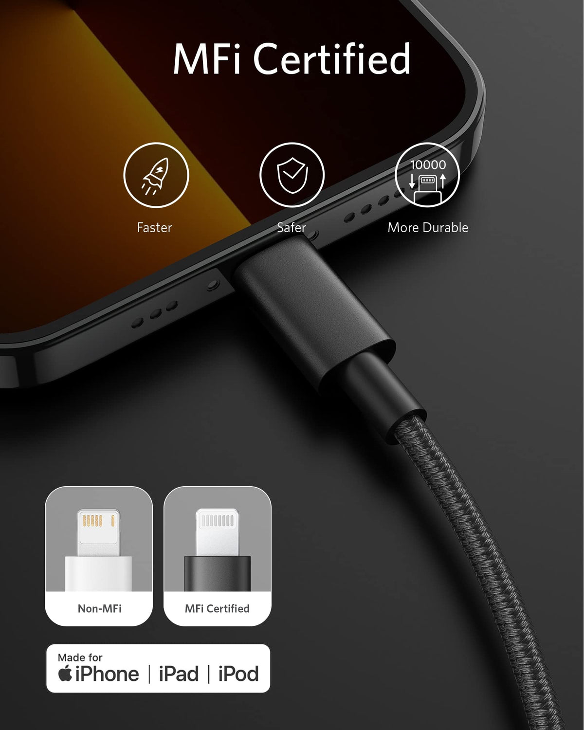 Anker 331 USB-C to Lightning Cable Black