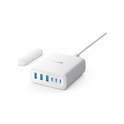 Anker Charger (112W, 6 Ports, GaN) White