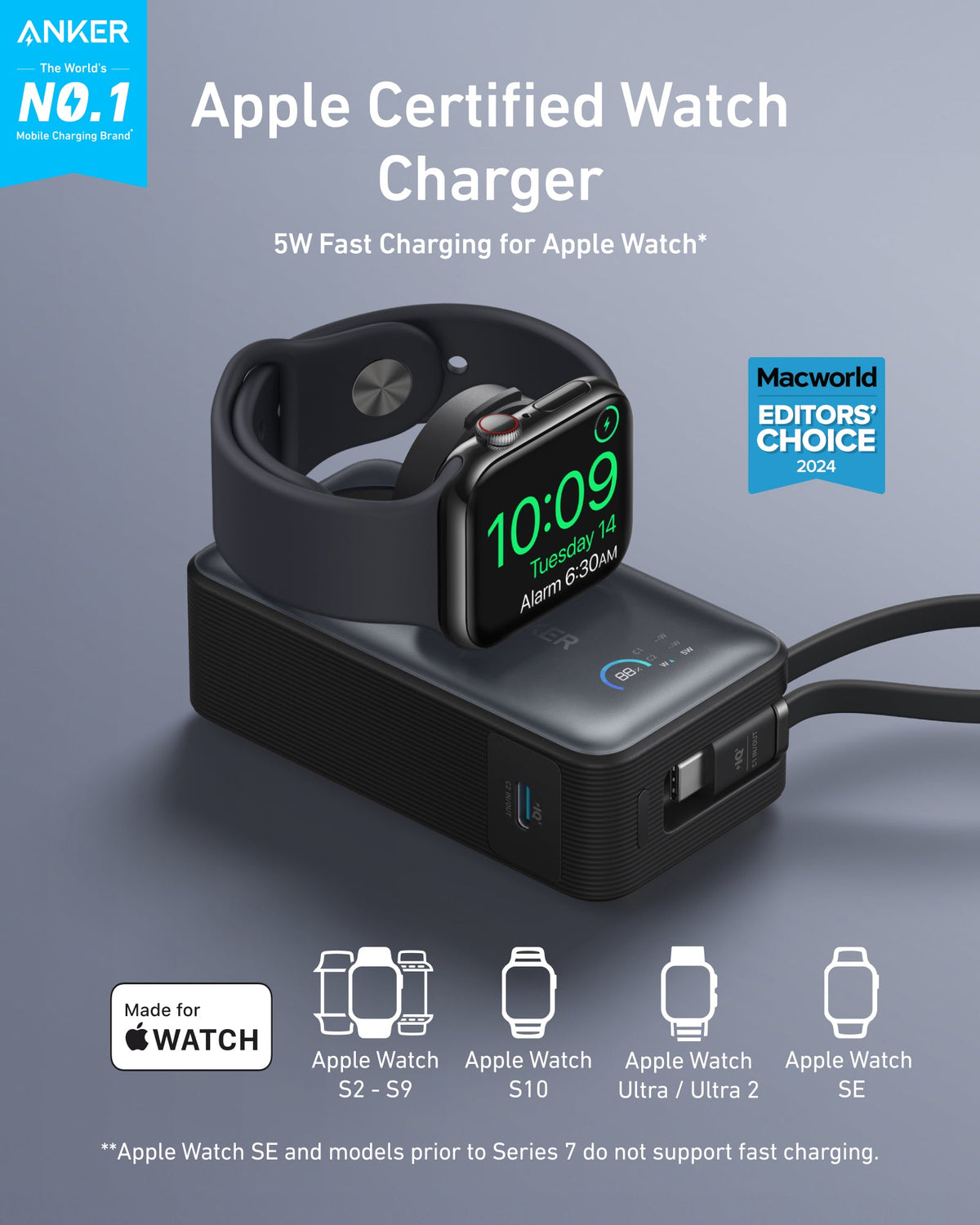 Anker MagGo Power Bank (10,000mAh, 35W) Black Stone