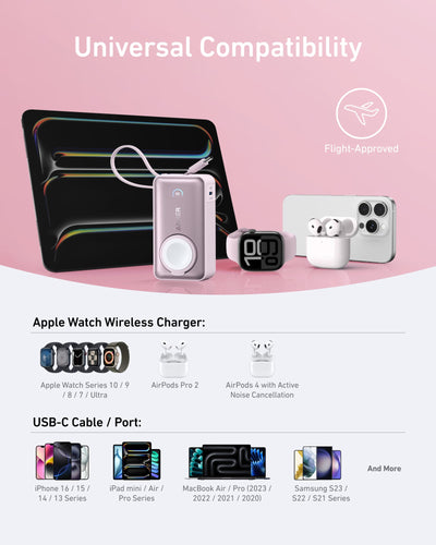 Anker MagGo Power Bank (10,000mAh, 35W) Pink Aura