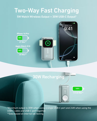 Anker MagGo Power Bank (10,000mAh, 35W) Teal Oasis