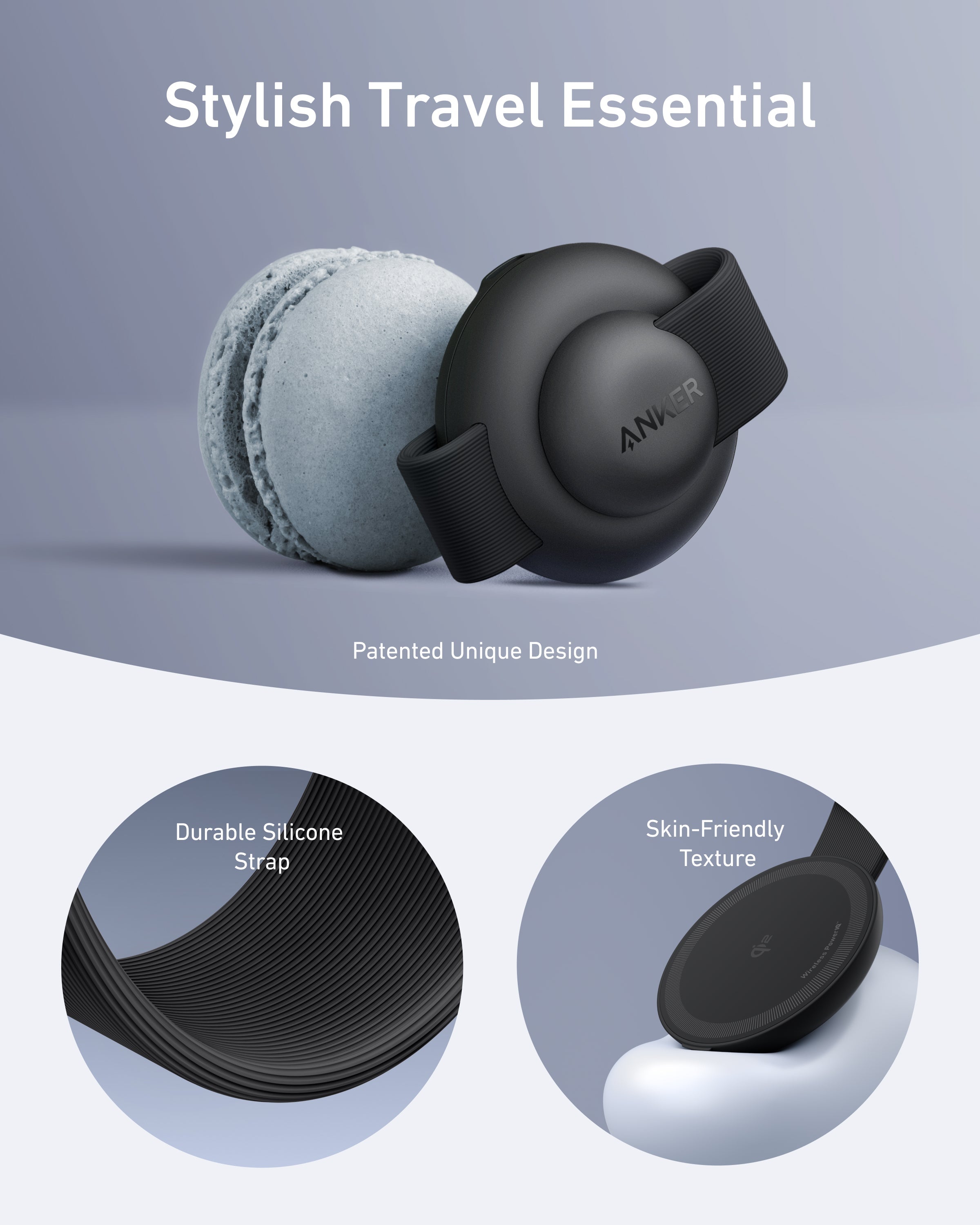 Anker MagGo Wireless Charging Station (3-in-1, Foldable Pad) Black Stone