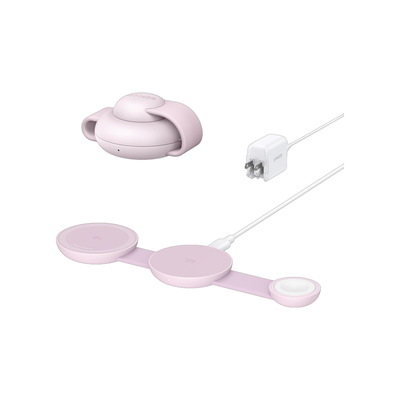 Anker MagGo Wireless Charging Station (3-in-1, Foldable Pad) Pink Aura