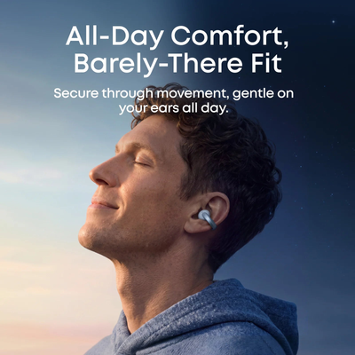 Anker Soundcore AeroClip 2 Open-Ear Clip-On Earbuds Mist Blue