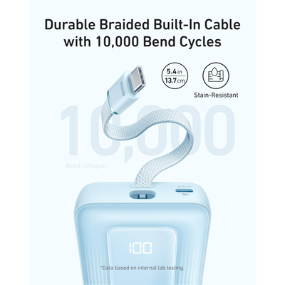 Anker Zolo Power Bank (10,000mAh, 30W) with Built-in USB-C Cable