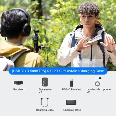 BOYAMIC 2 BOYAMIC 2 |（USB-C+3.5mm TRS）RX + 2 TX + 2 Lav Mic + Charging case